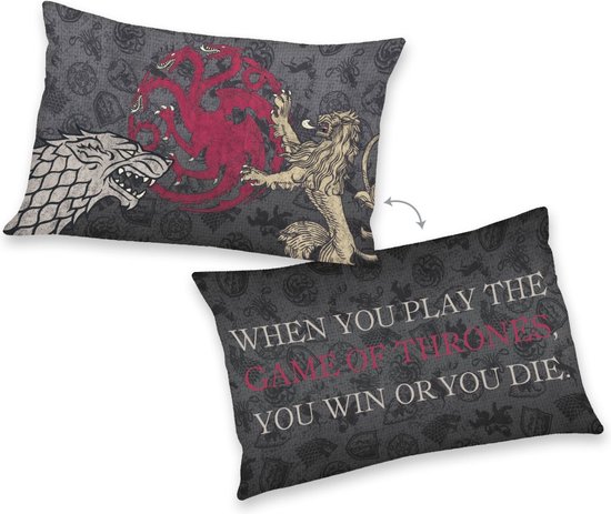 Herding Game Of Thrones - Soft Velboa Logos 30 x 50 cm Kussen - Grijs
