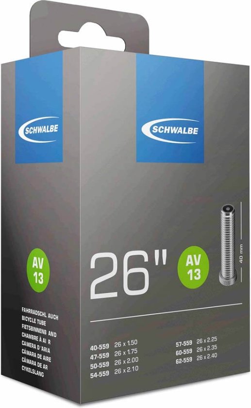 Schwalbe Binnenband - AV13 - 26 inch x 1.50 - 2.40 - Auto Ventiel - 40mm |  bol.com