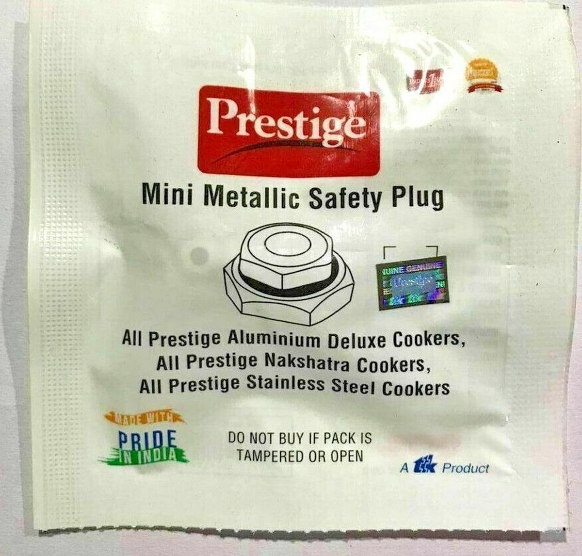 Prestige Mini Metallic Safety Plug - All Prestige Aluminium Deluxe Cookers - All Prestige Nakshatra Cookers - All Prestige Stainless Steel Cookers - Prestige