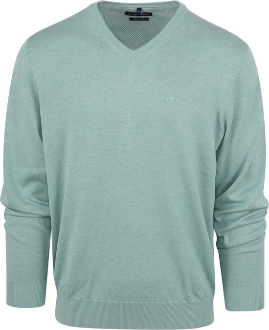 Casa Moda - Pull col V vert menthe - Taille 5XL - Coupe régulière