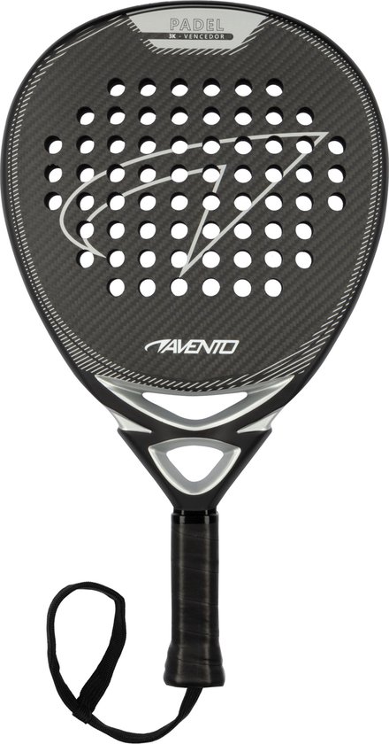 Avento Padelracket - Vencedor - 3K Carbon - Teardrop - Zwart/Zilver
