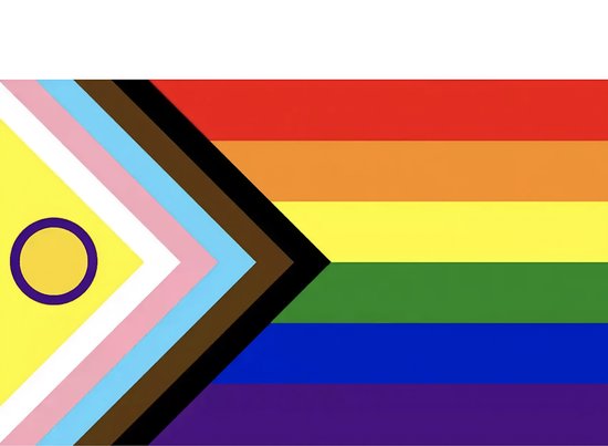 Drapeau LGBTQIA+ - Drapeau de Progress - 90x150cm - Drapeau arc-en-ciel - Drapeau Rainbow - Gay Pride - Queer - Trans - Décoration - Communauté - drapeaux - bannière