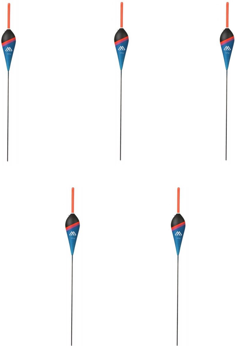 Mikado - Dobbers - 5 stuks - 0,75 gram - Blauw/zwart - Breekstaafdobber