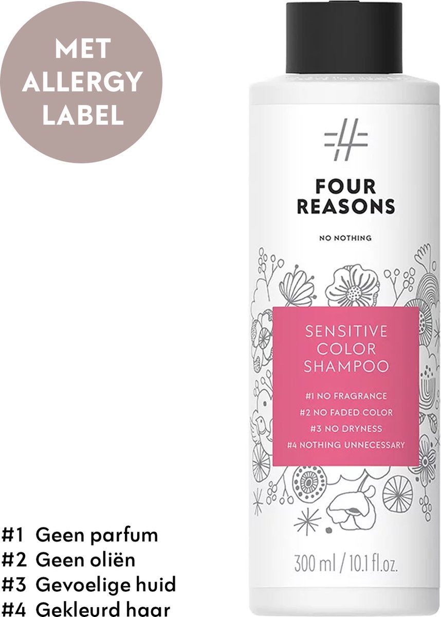 Four Reasons - No Nothing Sensitive Color Shampoo - 300 ml - Voor de gevoelige hoofdhuid - Zonder parfum!