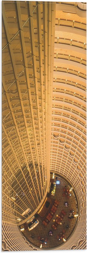 WallClassics - Vlag - Hotel in China - Grand Hyatt Shanghai - 20x60 cm Foto op Polyester Vlag