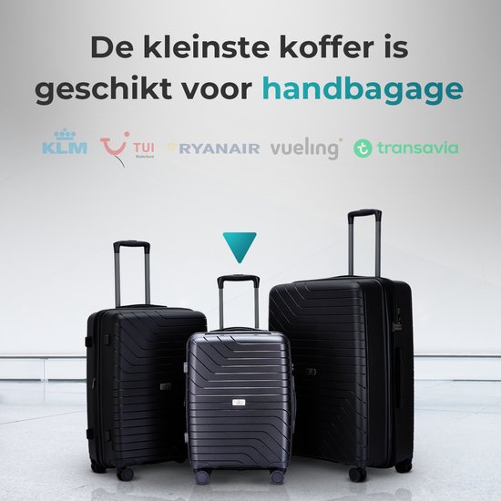 Kofferset - Kofferset 3-Delig - Inclusief TSA Sloten - 1 Handbagage Koffer  - Trolley -... | bol.com