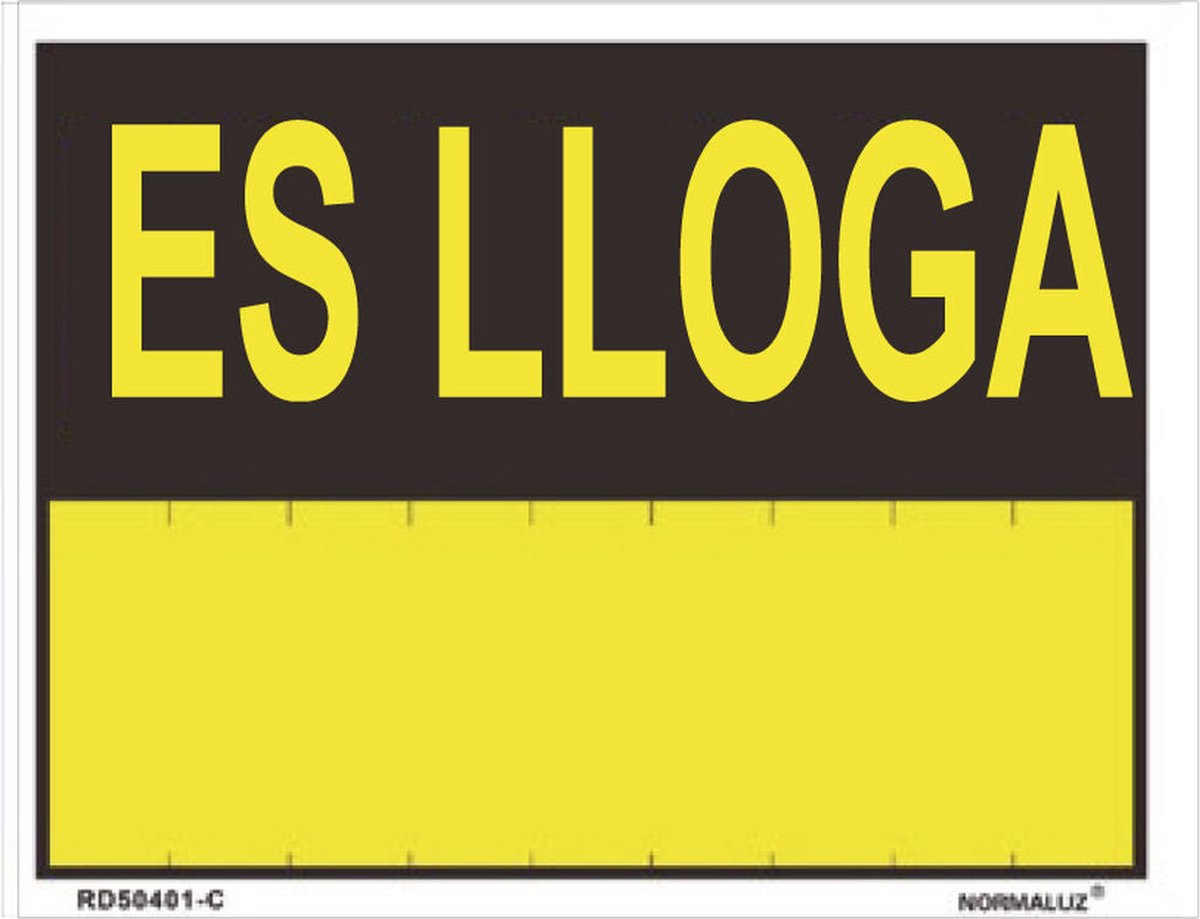 Bord Normaluz Es lloga PVC (35 x 45 cm)