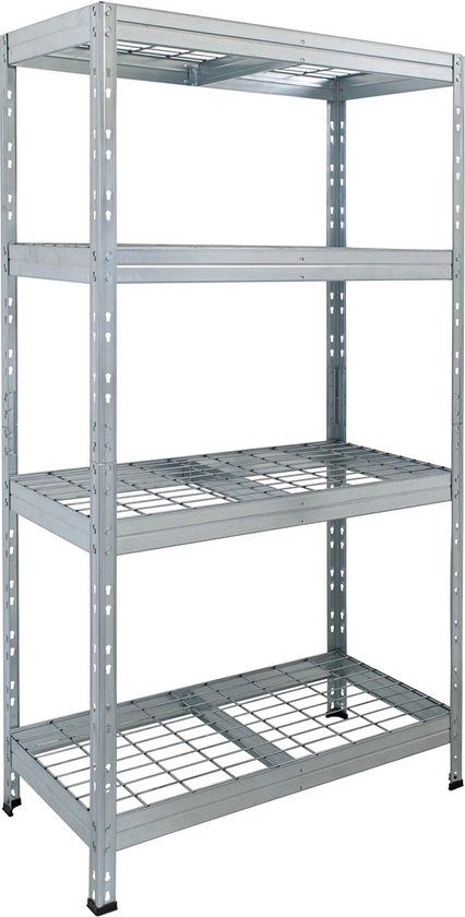 AR Shelving rek Wire Rivet, ft 180 x 120 x 45 cm, 4 legborden uit mesh metaal, gegalvaniseerd