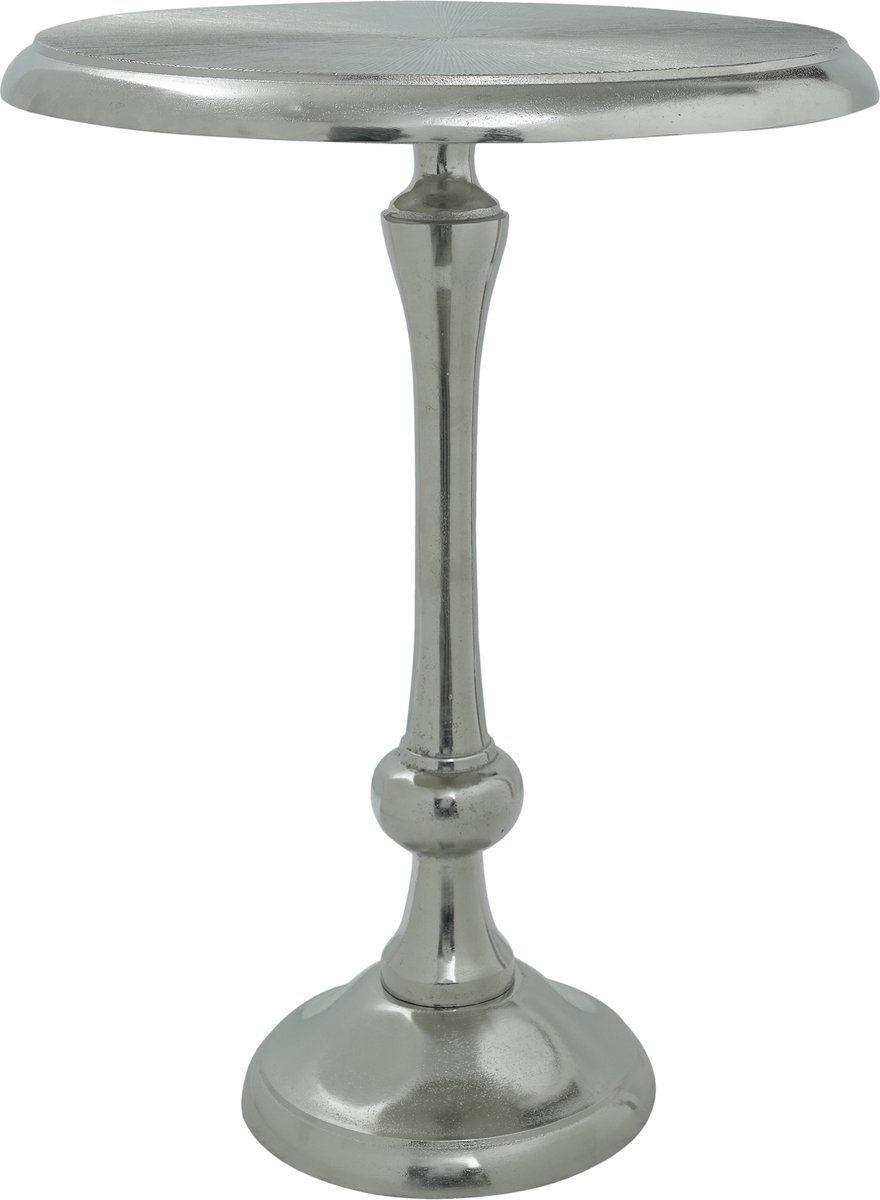 PTMD Norin Bijzettafel - 47 x 47 x 63,5 cm - Aluminium - Zilver