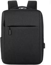 Manks Zwarte minimalistisch laptop rugzak - 20 Liter - Rugzak met Laptopvak voor naar school of werk - Geschikt tot 15.6 inch Laptops