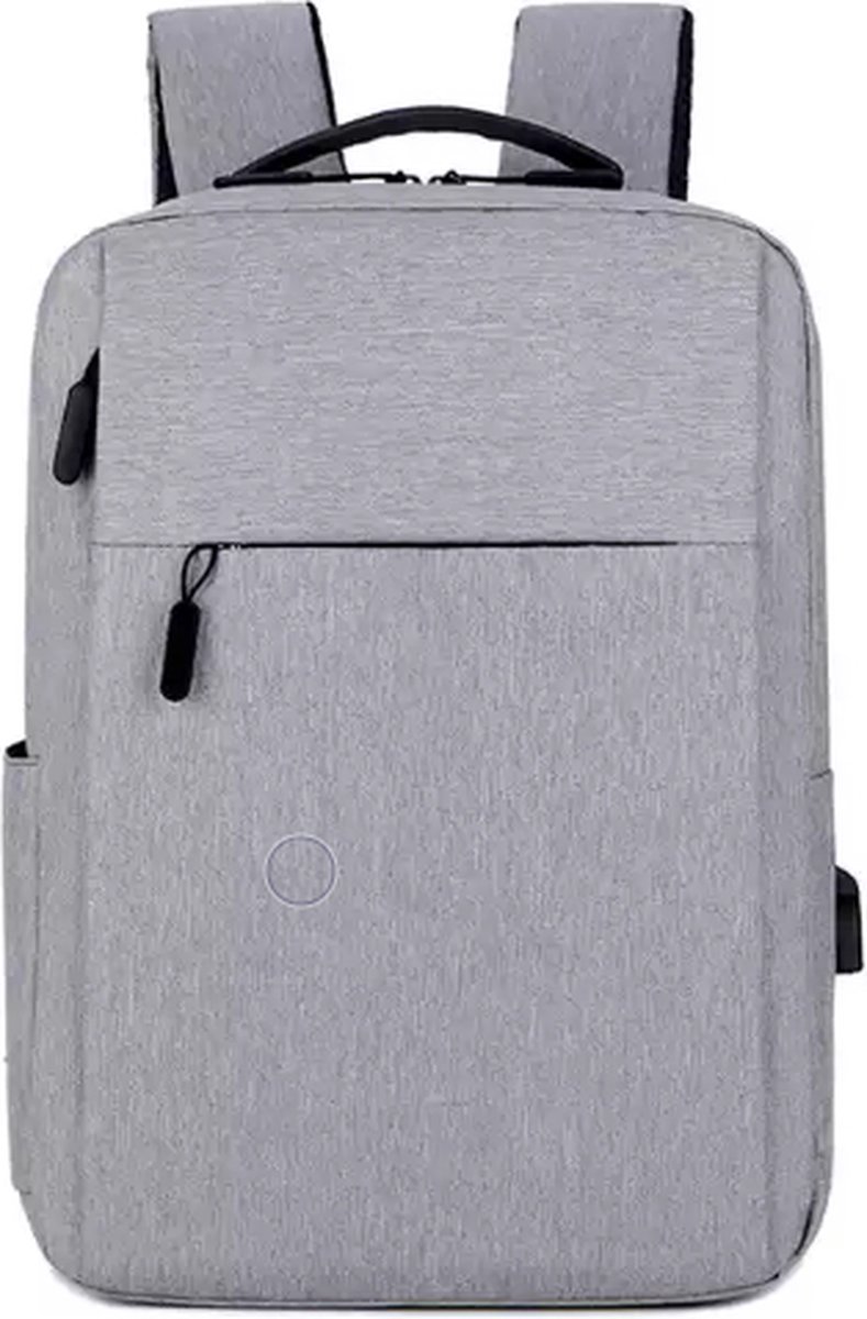 Manks Grijs minimalistisch laptop rugzak - 20 Liter - Rugzak met Laptopvak voor naar school of werk - Geschikt tot 15.6 inch Laptops | Gerecycled Polyester