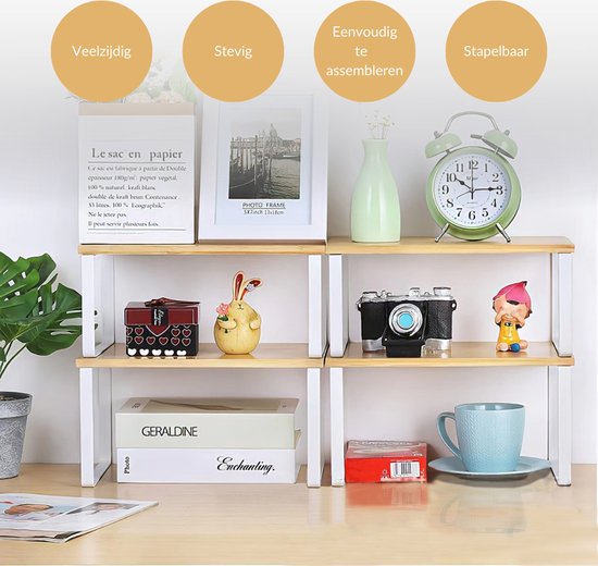 SensaHome - Organisateur de Cuisine - Organisateur de Bureau / Comptoir - Support de Cuisine / Support à Épices / Organisateur de Salle de Bain - Set de 2 - Zwart