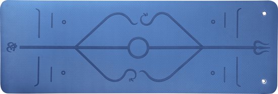 Yoga Mat - Fitness Mat Blauw / Lichtblauw - Sport mat - TPE - Anti slip en eco - Body Line - Met draagriem — afbeelding 2
