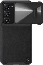 Nillkin Leather CamShield Samsung Galaxy S23 Hoesje met Camera Slider Zwart