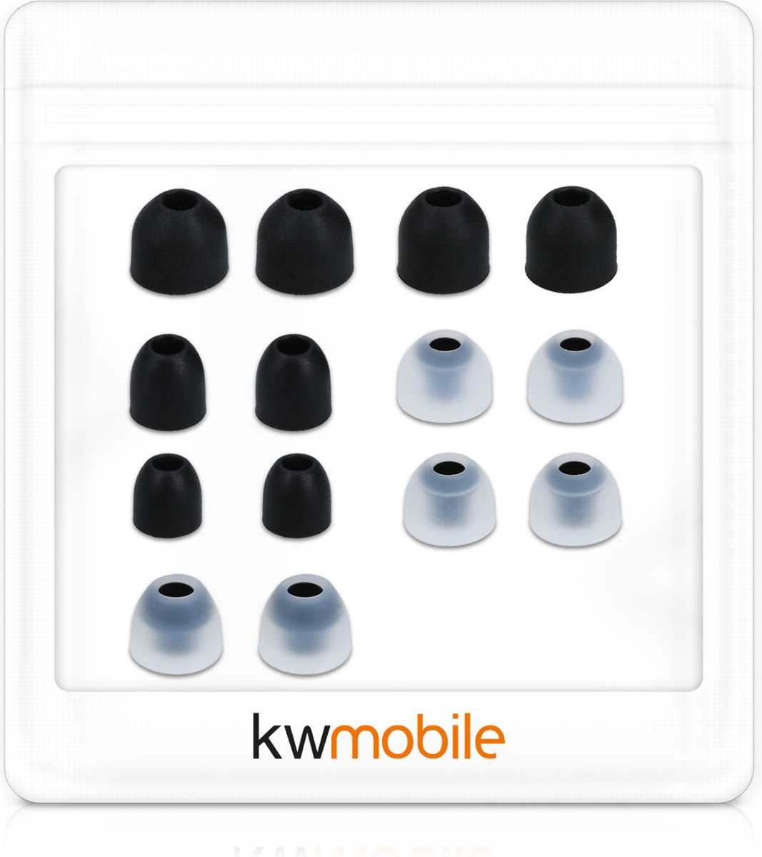 kwmobile 14x Reserve covers voor oordopjes geschikt voor Sony WF-1000XM3 / WF-1000XM4 / WF-1000XM5 - 4 maten - Silicone dopjes voor in-ear headphones – foto 4