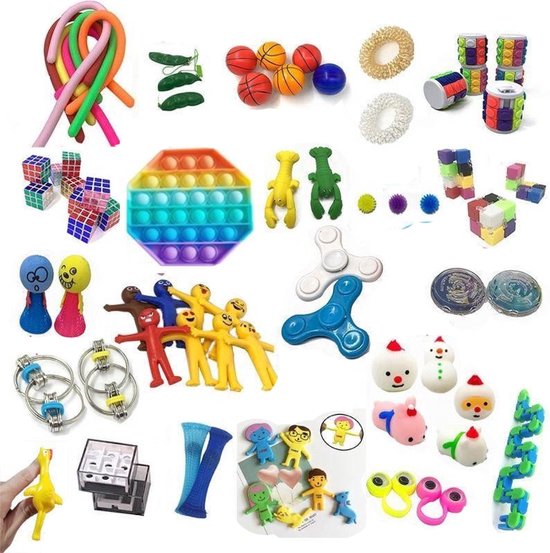 motto Rechtzetten maat Fidget Toys speelgoed pakket set - 50 delig | bol.com