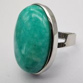Jomide Ring vintage - Natuur Turquoise groen - Verstelbaar