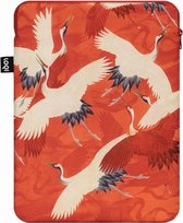LOQI Laptop Sleeve M.C. - Woman's Haori with White and Red Cranes Recycled