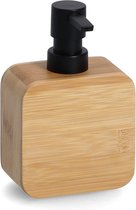 Zeller Zeeppompje/dispenser - luxe kwaliteit bamboe hout - 15 cm
