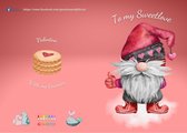 Gnomies - Saint Valentin - Carte de voeux Gnome - gnome - To my Sweetlove boy - love - love - romantique - tons rouges doux - original - unique - prix dégressif