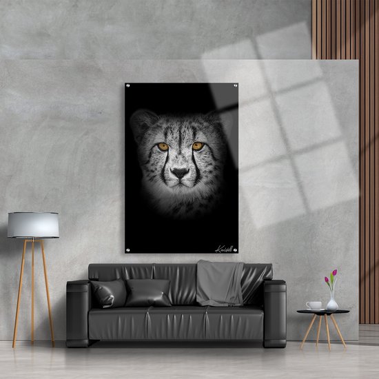 Luxe Plexiglas Schilderij Patient Cheetah | 75x100 | Woonkamer | Slaapkamer | Kantoor | Muziek | Design | Art | Modern | ** 5MM DIK**