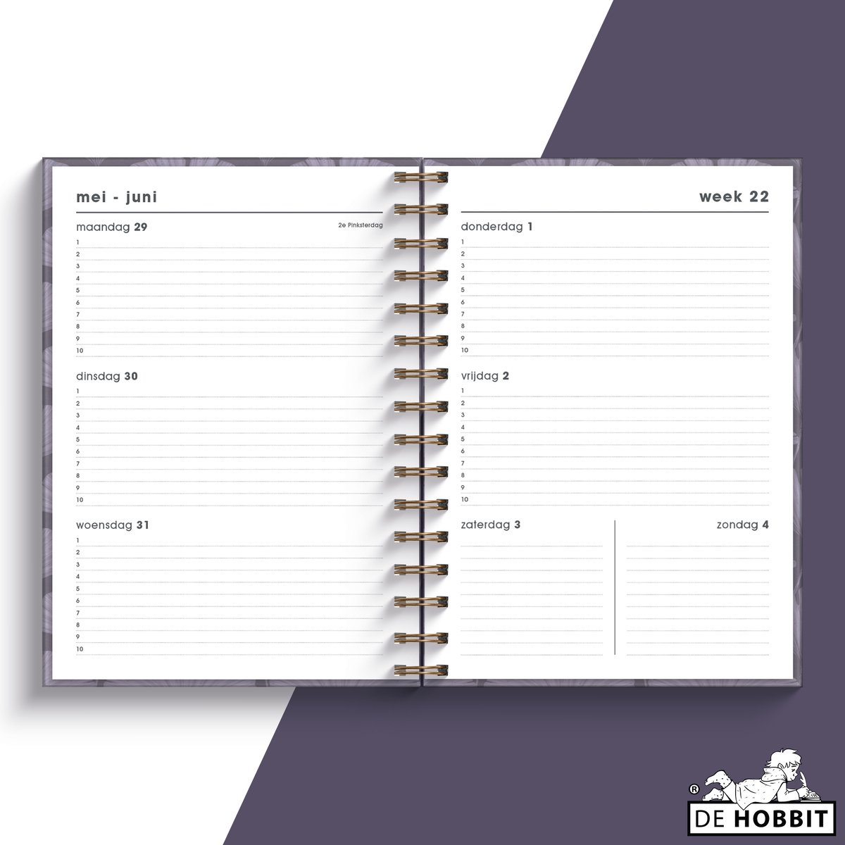Filofax A5 week op twee pagina's 5 taal afspraken 2025 dagboek