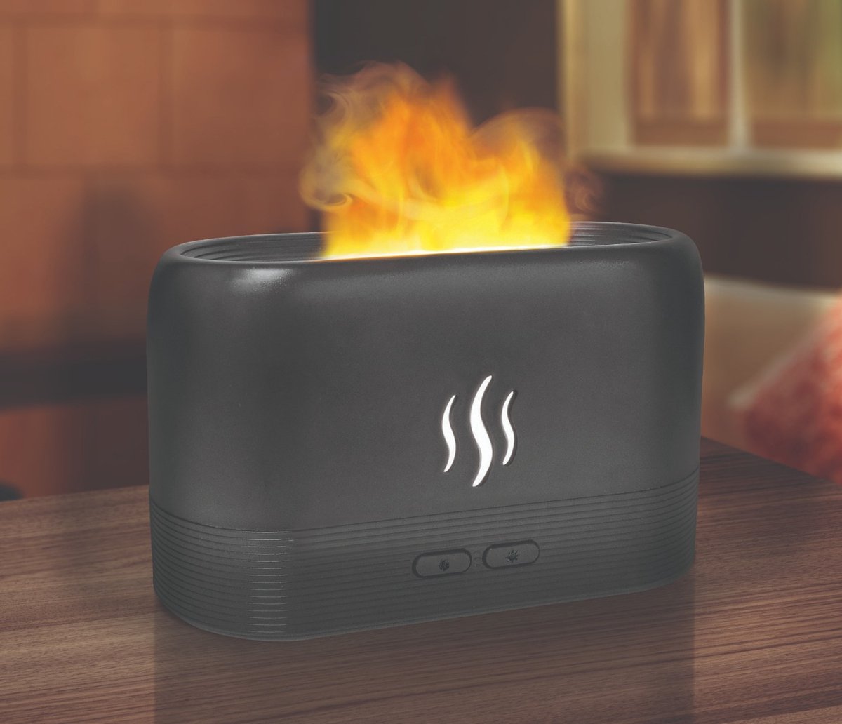 Goedkoopste Orange Donkey, Humidy Flame Aroma Diffuser – Geurverspreider met vlam effect en LED verlichting – Luchtbevochtiger – Vernevelaar – Aromatherapie ontspanning