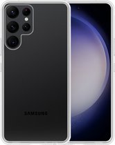 Hoesje Geschikt voor Samsung S23 Ultra Hoesje Siliconen Case Hoes - Hoes Geschikt voor Samsung Galaxy S23 Ultra Hoes Cover Case - Transparant
