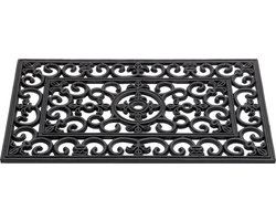 Hamat Antiek French Lily rubbermat zwart 75 x 45 cm
