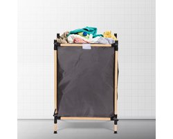 Wasmand - Laundry Bag - Wasmanden - Zwart - Hout - 105 Liter