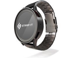 Strap-it Titanium grain horlogeband - geschikt voor Xiaomi Mi Watch / Xiaomi Watch S1 / Watch S1 Pro / Watch 2 Pro - Active / Amazfit GTR 47mm / GTR 2 / GTR 3 - Pro - donkergrijs