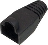 Netwerkplug huls voor RJ45 connectoren - kabel tot 6 mm - 10 stuks / zwart