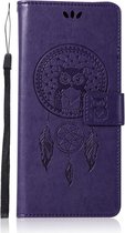 Shop4 - Samsung Galaxy S10 Hoesje - Wallet Case Dromenvanger Uil Paars