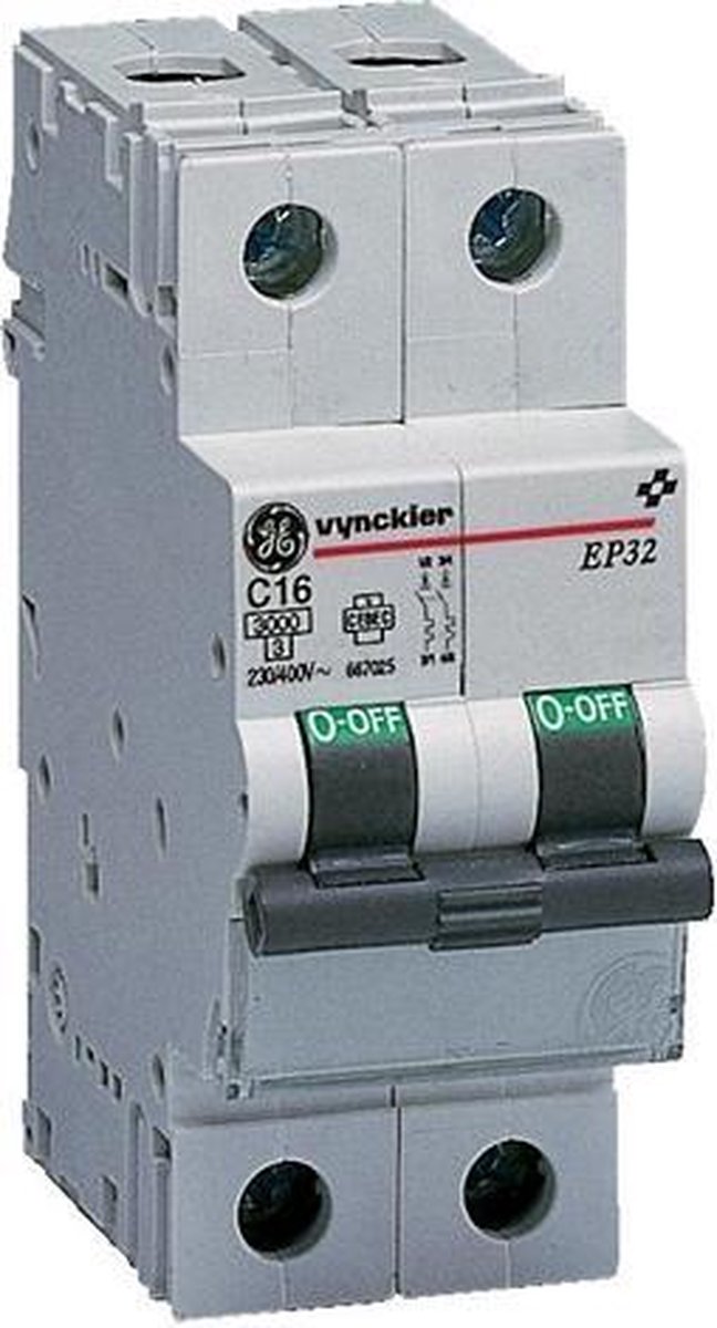 Vynckier automaat 2 polig 16A - 3kA/C | bol.com