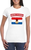 Geslaagd vlag t-shirt wit dames XS