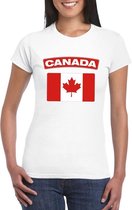 T-shirt met Canadese vlag wit dames 2XL