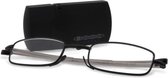 Icon Eyewear ICB356 Travel Leesbril +2.00 - Zwart - Compact in hard case zipper