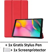 Smart Cover Book Case Hoes Geschikt Voor Samsung Galaxy Tab S5E 10.5 Inch 2019 T720/T725 - Tri-Fold Multi-Stand Flip Sleeve - Rood