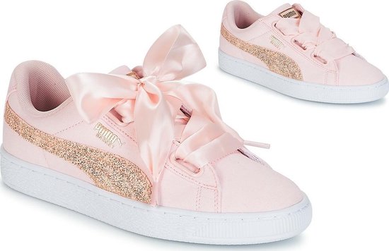 puma basket heart canvas