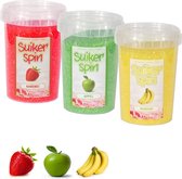 Accessoire voor suikerspinmachine - Suikerspinsuiker fruitmix 1 - 3 x pot á 400 gram