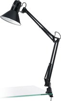 EGLO Firmo Tafellamp - Klemlamp - E27 - 73 cm - Zwart Glanzend