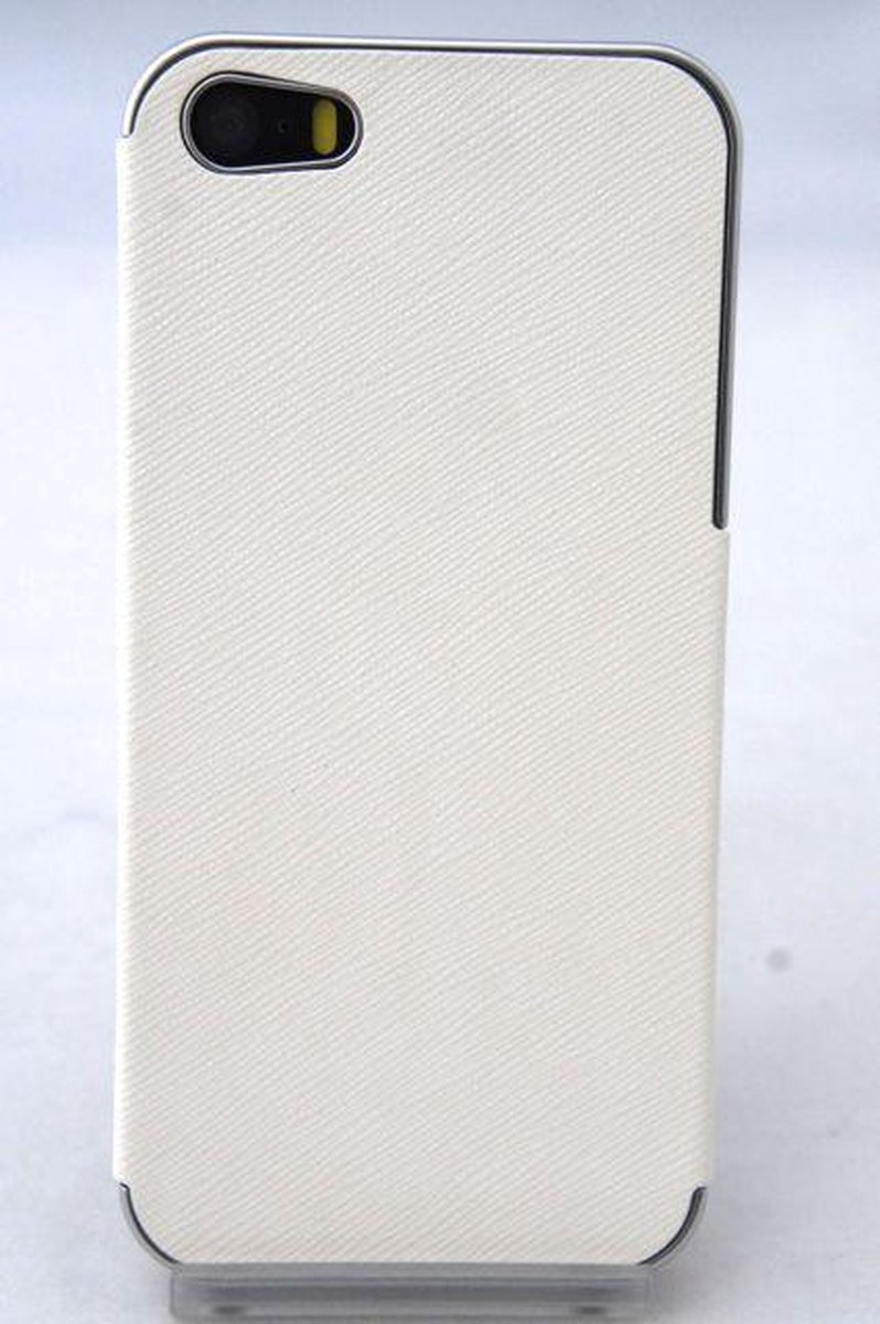 Hardcase wit met zilveren rand voor iphone 5 en 5s
