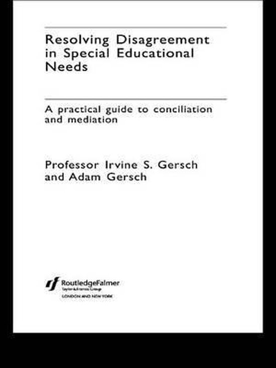 Resolving Disagreement in Special Educational Needs - cover