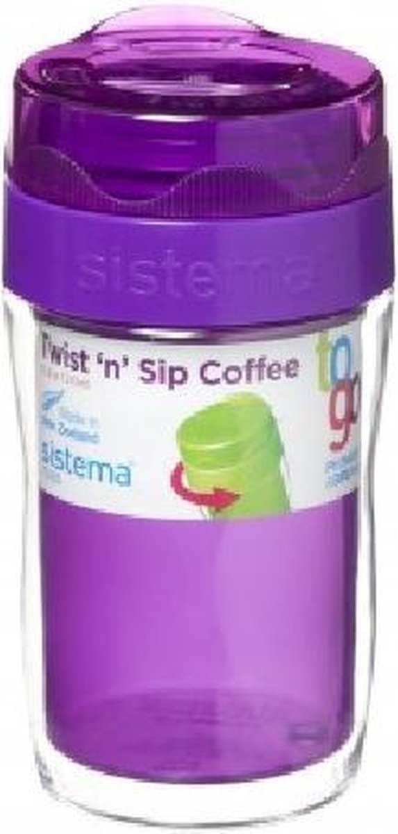 Sistema To Go Twist 'n Sip Coffee Small - Thermobeker - 315 ml - paars