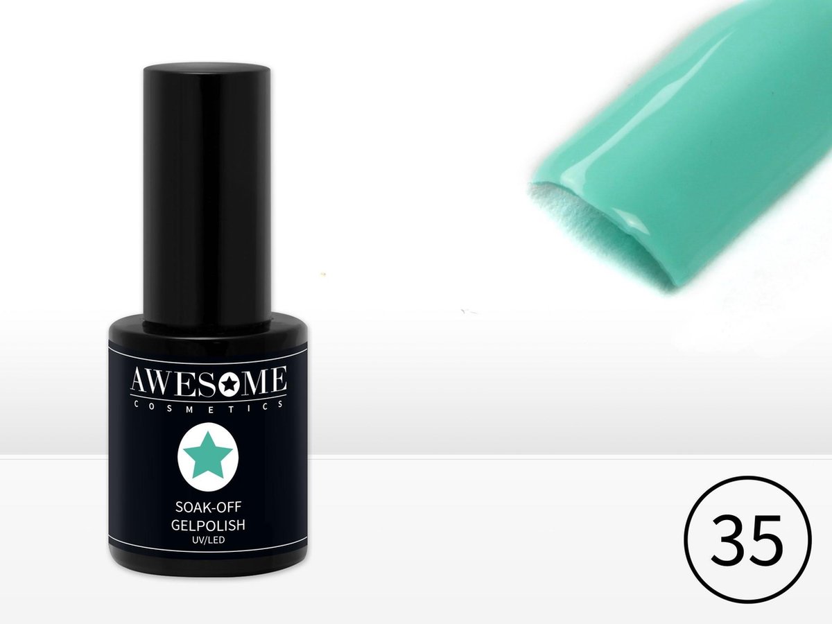 Goedkoopste Awesome 35 Mint Groen Gelpolish - Gellak - Gel nagellak - UV & LED
