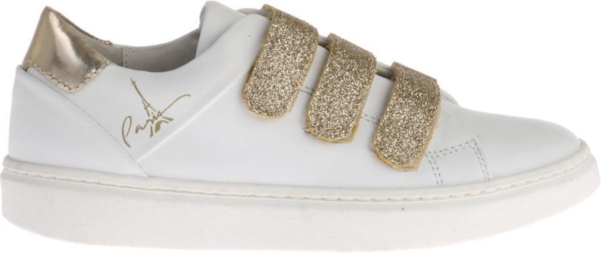 HIP Meisjes Sneakers Klittenband H1761 Glitters - Wit - Maat 28 | bol.com