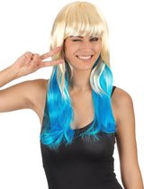 STYLER - Tie + Dye blond en blauwe pruik voor vrouwen