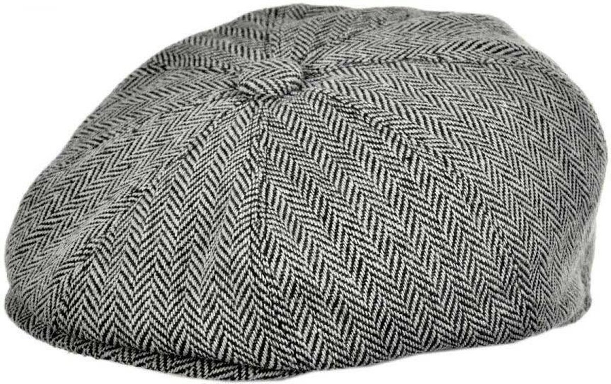 Jaxon Hats Herringbone Newsboy Cap Grijs-XL - Jaxon Hats