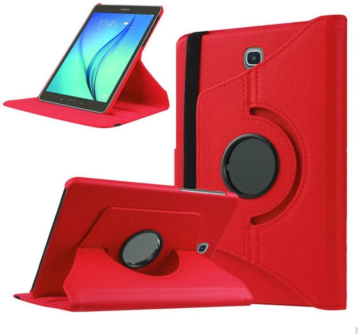 Book Cover Geschikt voor: Samsung Galaxy Tab A 10.5 inch 2018 model T590 T595 Draaibaar Hoesje Multi stand Case - Rood