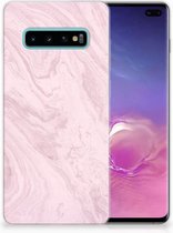Geschikt voor Samsung Galaxy S10 Plus TPU Hoesje Marble Pink